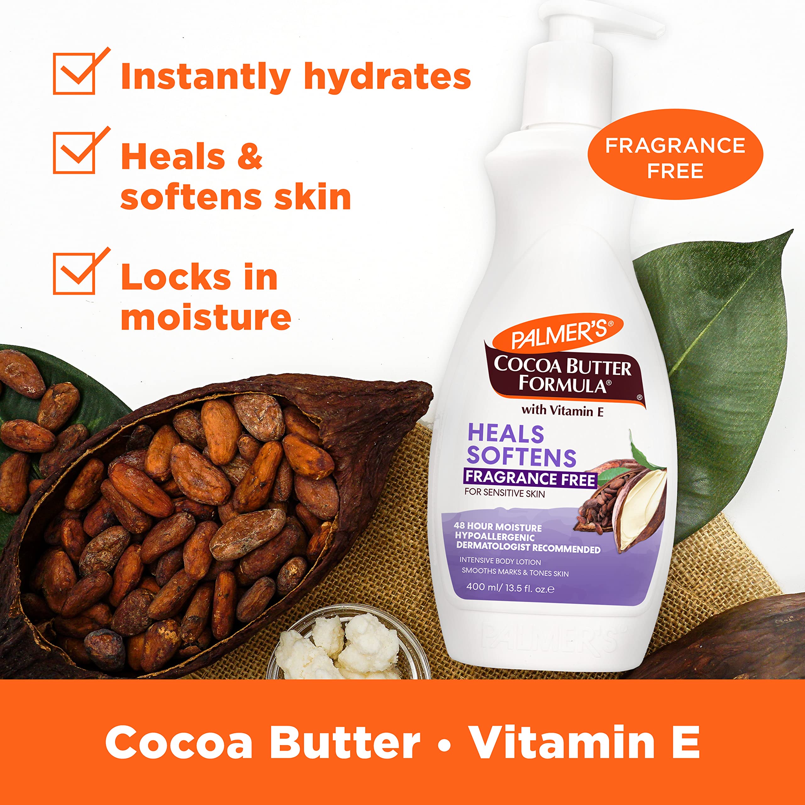 Palmer's Cocoa Butter Formula Fragrance Free Body Lotion, 13.5 Ounce